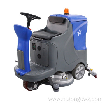 Ride on floor tile cleaning machine dual brush